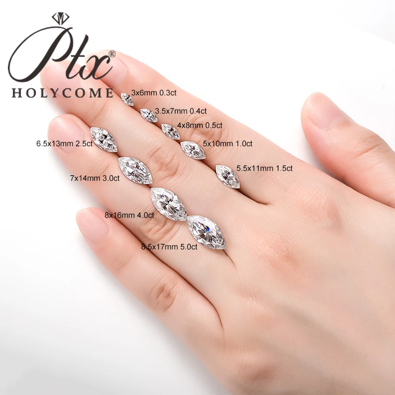 HP Marquise D White Moissanite Stone With GRA Customized Gemstone 8Hearts&8Arrows VVS1 Diamond Jewelry Making Wholesale Price