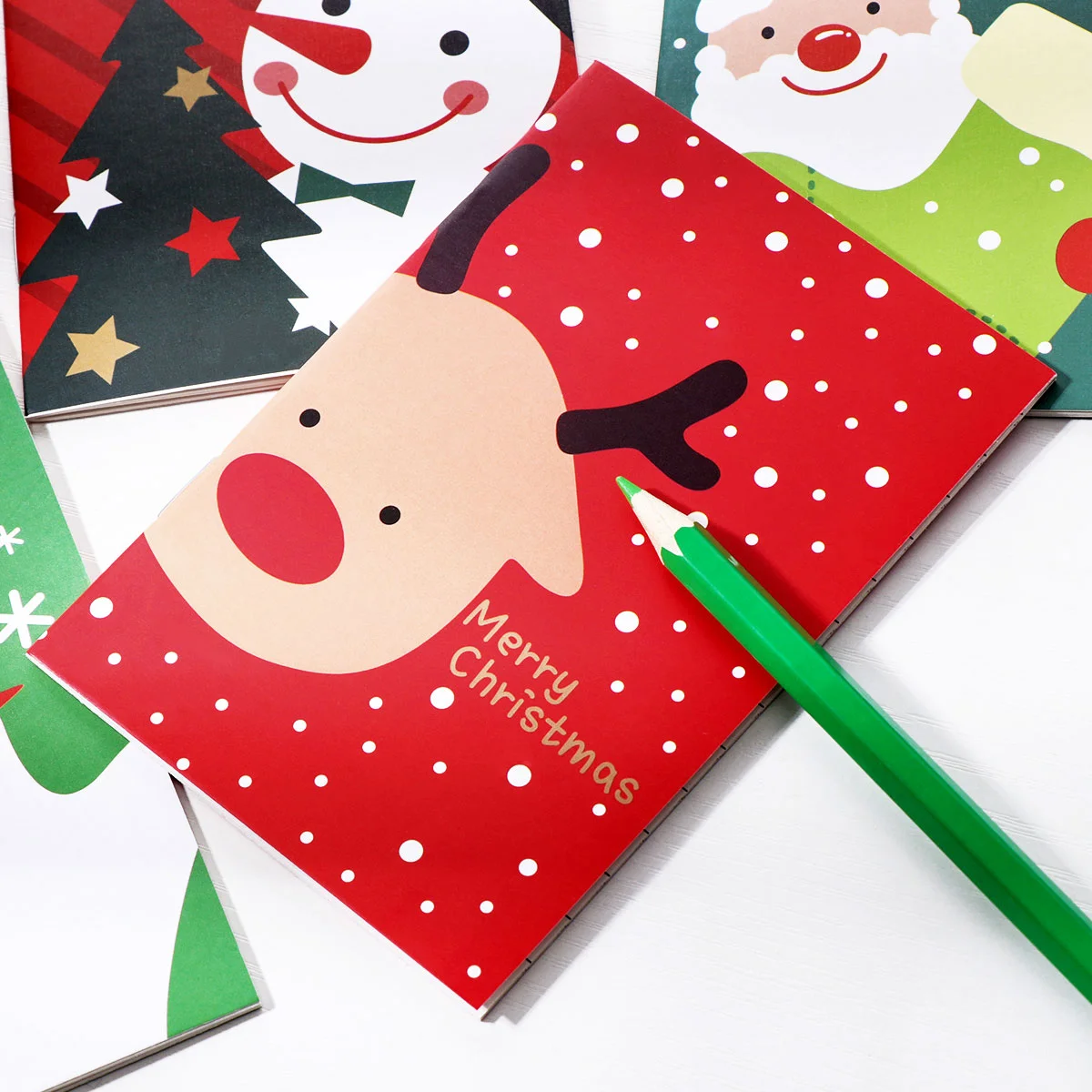 STOBOK 48pcs Christmas Cartoon Notebook Notepad Pocket Notebook for Kids Adults Festival Birthday Gifts Style Random (16pcs Sant