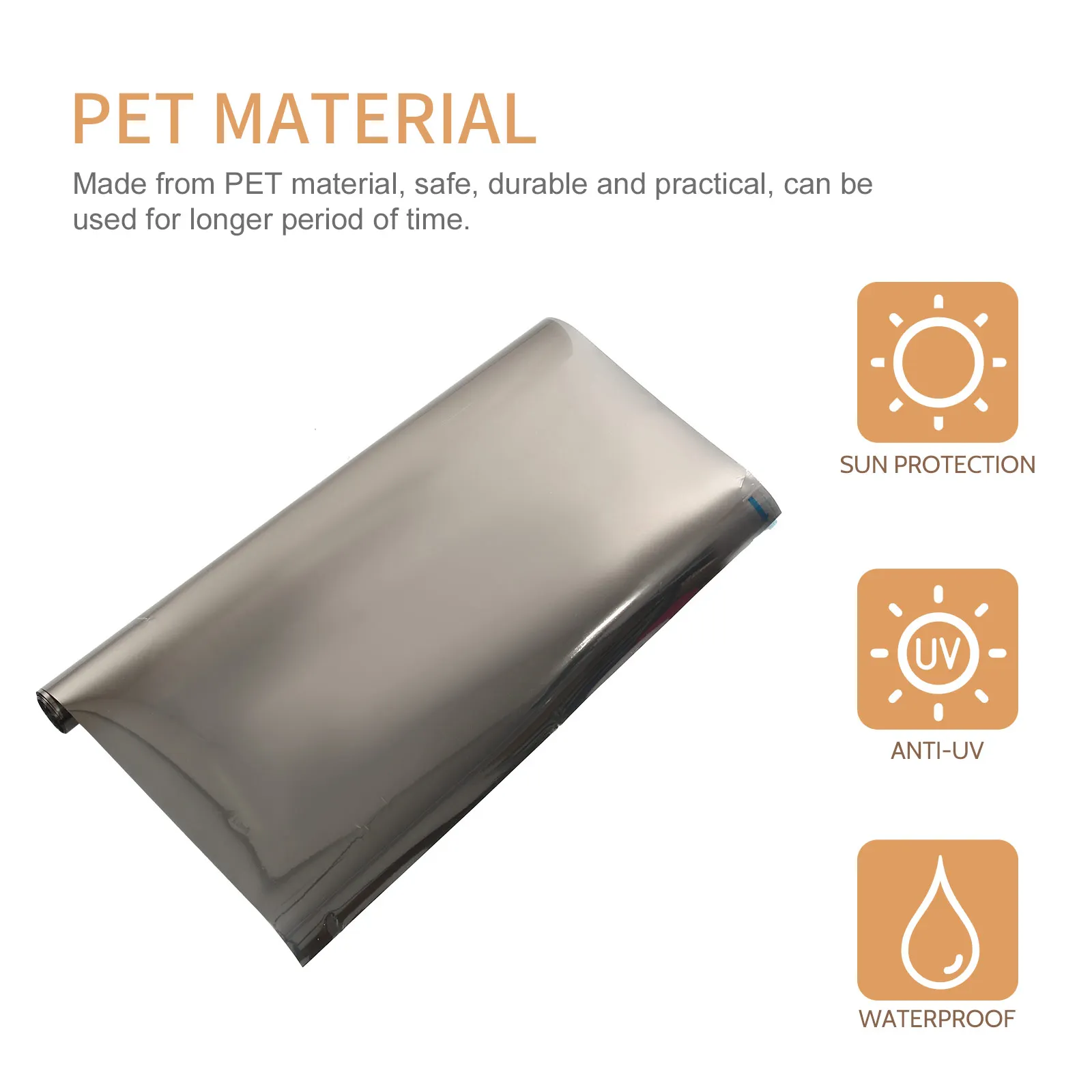 

1 Roll Pet Privacy Window Film One Way Mirror Glass Static Cling Heat Uv Blocking Light Filtering Bathroom Door Sticker