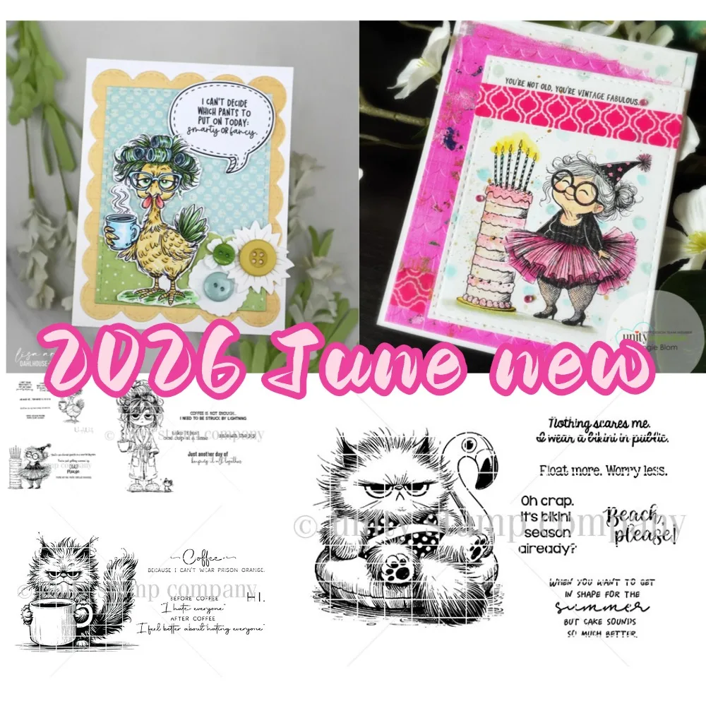Troqueles de corte de metal para manualidades DIY, álbum de fotos, plantilla de decoración hecha a mano, 2026 Gatito con taza de café