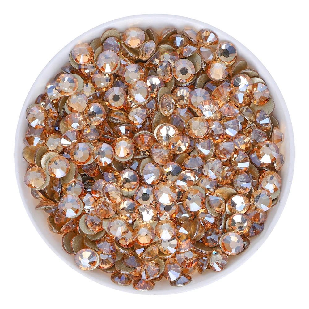 SS3-SS30 Top Quality Crystal Rhinestones Flat Back Glass Non Hotfix Strass Stones Decorations Glitter Stones Nail Art Accessorie
