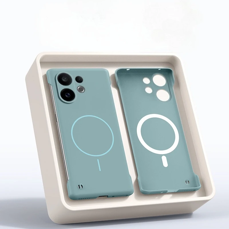 حافظة مغناطيسية بدون إطار لهاتف OPPO K13 Turbo Magsafe شحن لاسلكي غير لامع غطاء خلفي صلب رفيع للغاية لهاتف OPPO K13 Turbo Pro #2