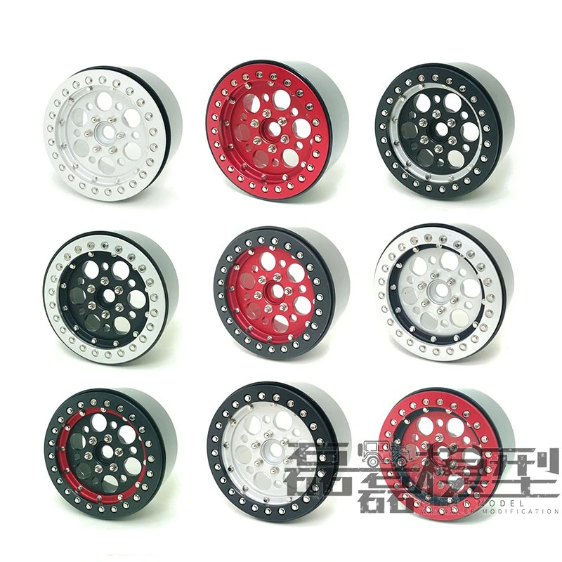 4pcs 2.2 Inch Two-color Metal Wheels for 1/10 RC Crawler Car Traxxas TRX4 Defender AXIAL SCX10 RC4WD Accessories