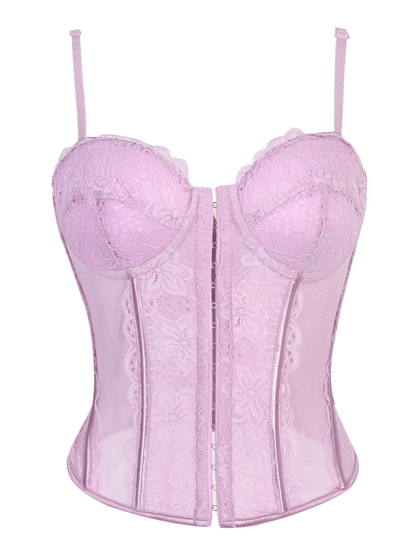 مشد علوي شفاف مبطن بالدانتيل للنساء