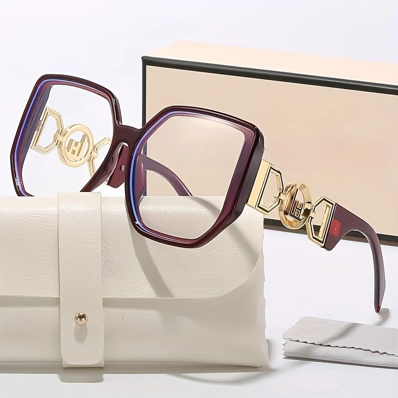 نظارات شمسية جديدة كبيرة الحجم مربعة مضادة للضوء الأزرق، تصميم فاخر بطباعة الفهد، نظارات للجنسين تناسب الجميع