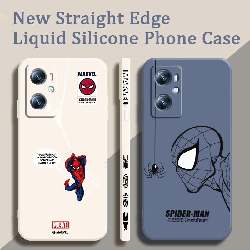 

Marvel Hero Spider Man Art Liquid Left Rope For OPPO Find X6 X5 X3 A98 A96 A94 A93 A77 A76 A74 A72 A57 A53 A16 5G TPU