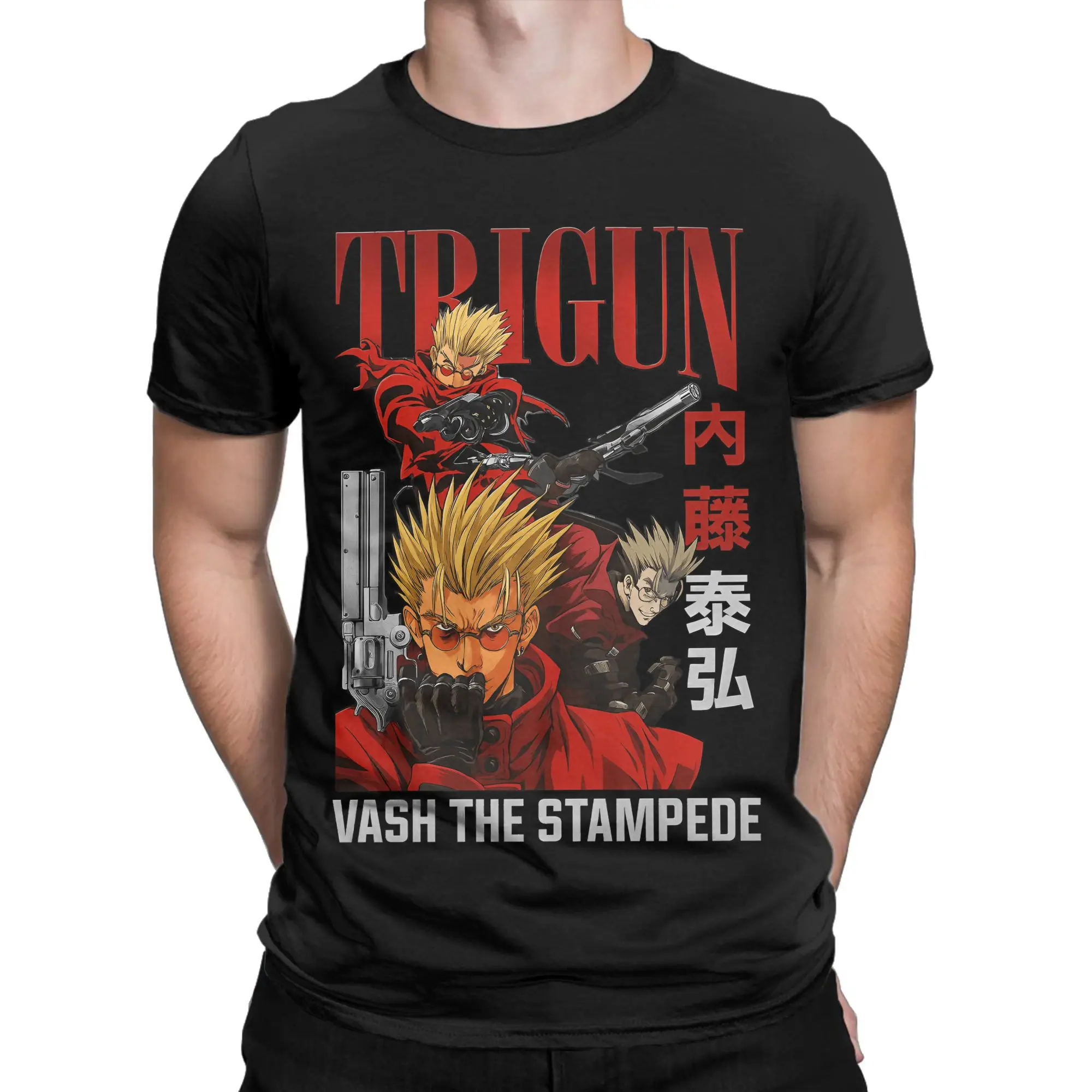 Anime Trigun Nicholas D Stampede T Shirt  Fashion T Shirts Short Sleeve Vintage Tops Beach Pure Cotton Oversized Clothing