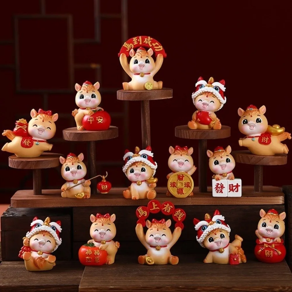 لطيف 2026 الحصان العام التميمة الراتنج سنة الحصان الحصان أرقام زخرفة نابض بالحياة الزخرفية تمثال الحصان السنة الصينية الجديدة #2