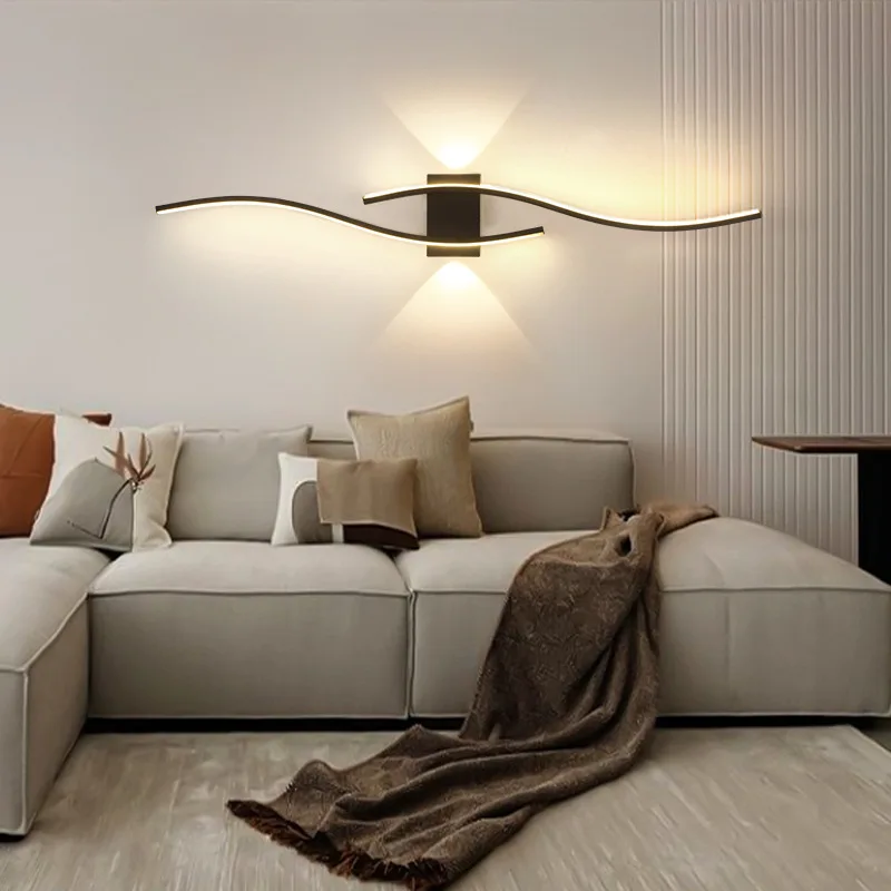 Interior LED Wall Lights Wall Sconce Lighting for Corridor Foyer Black White Wall Lamp for Home Bedroom Living Room Indoor Lamps