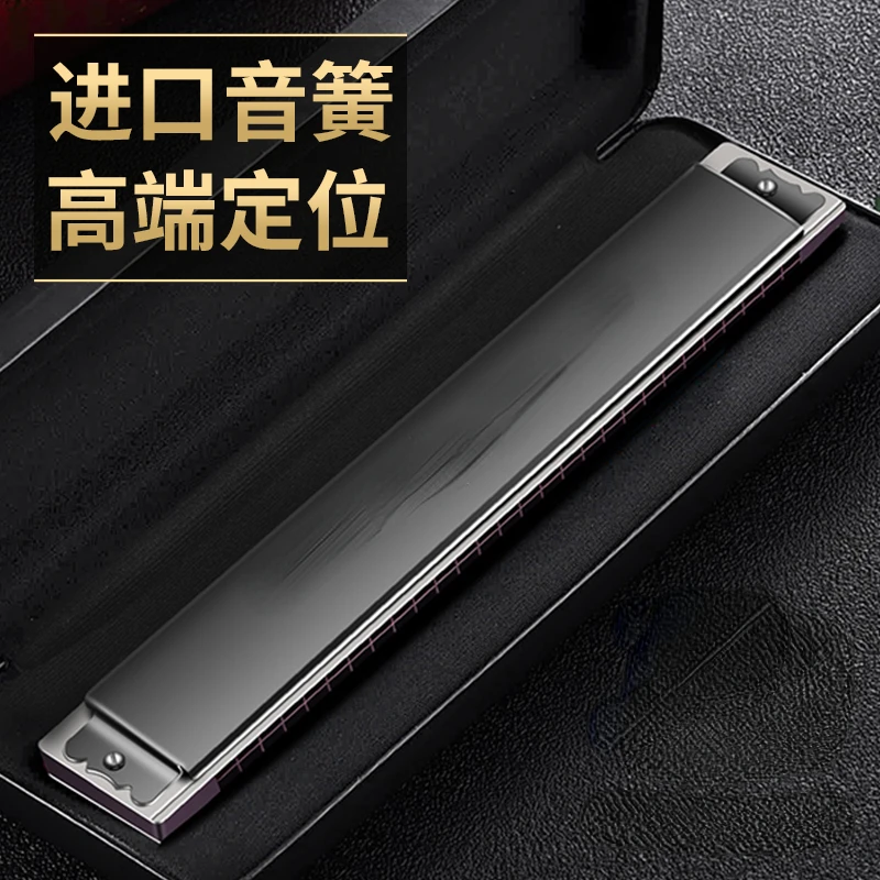 24-Hole Harmonica Polyphonic C Key High-End Professional Performance Grade Beginner 28-Hole Accent