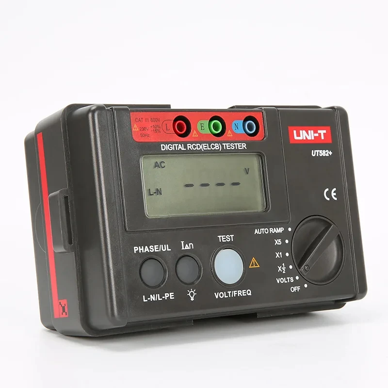 UNI-T UT582+ Digital RCD (ELCB) Tester AUTO RAMP Leakage Circuit Breaker Meter with Mis-Operation Buzzer