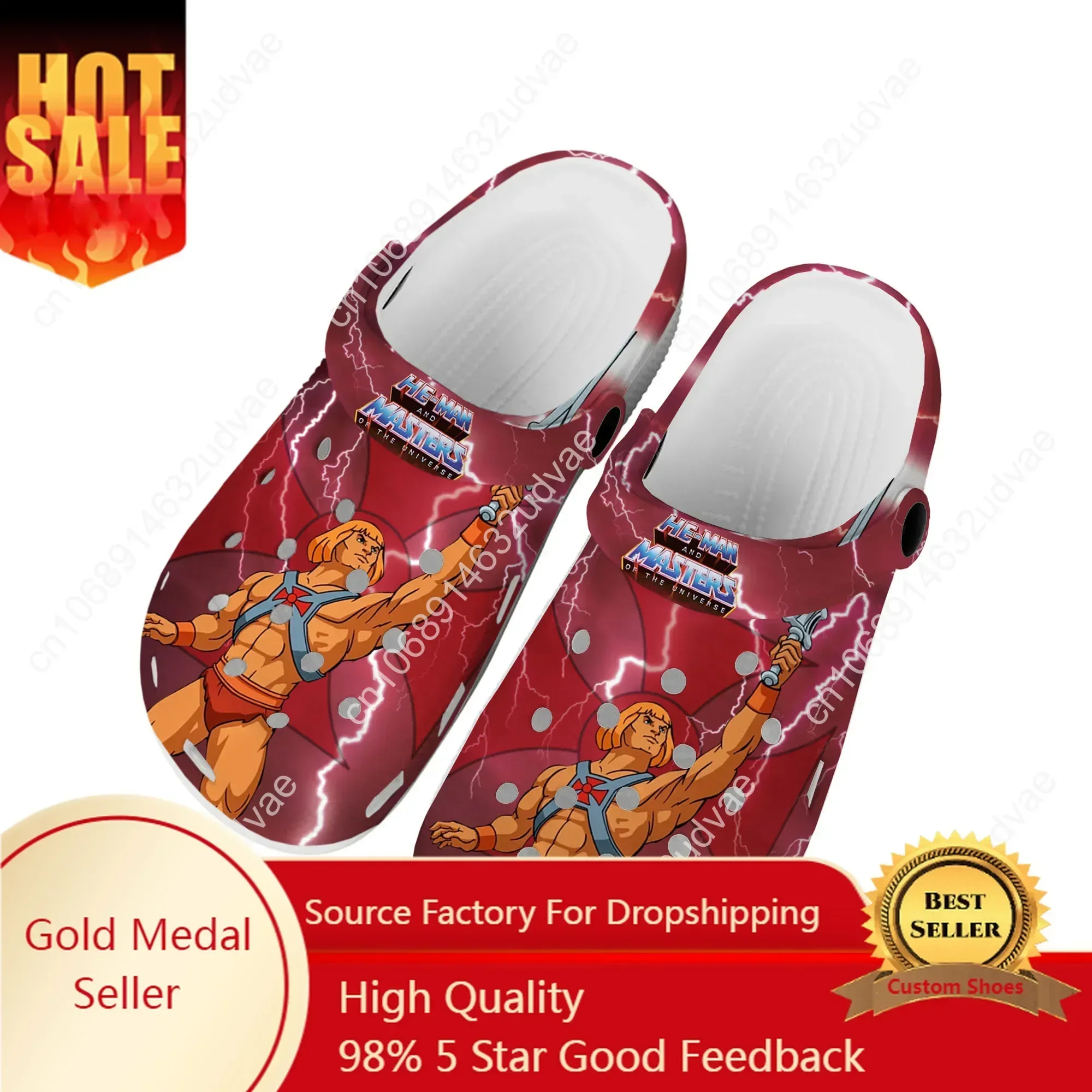 

Cartoon He-Man Masters Of The Universe Home Clogs Custom Water Shoes Mens Womens Teenager Shoe Garden Clog Beach Hole Slippers