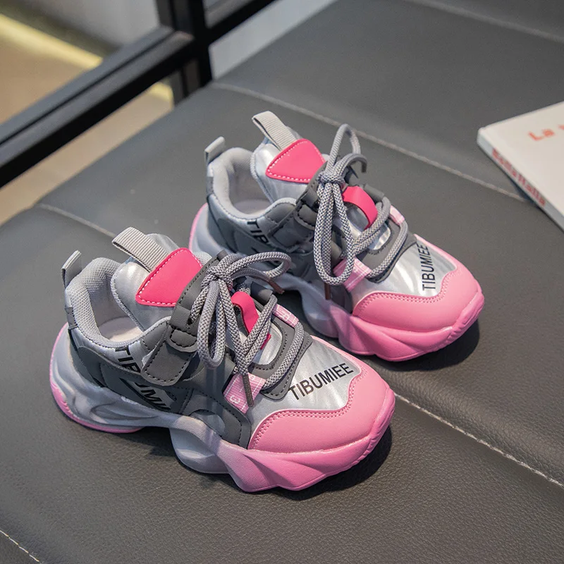 Kids Running Shoes Candy Color Boys Girls Sneakers Hook&loop 2024 New Fashion Versatile Children Running Shoes Casual Dirt-proof