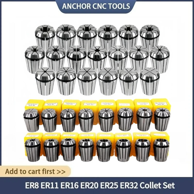 ER Collet Set ER8 ER11 ER16 ER20 ER25 ER32 CNC Spring Collet Chuck for CNC Engraving Machine, Milling Machine, Lathe,Tool Holder