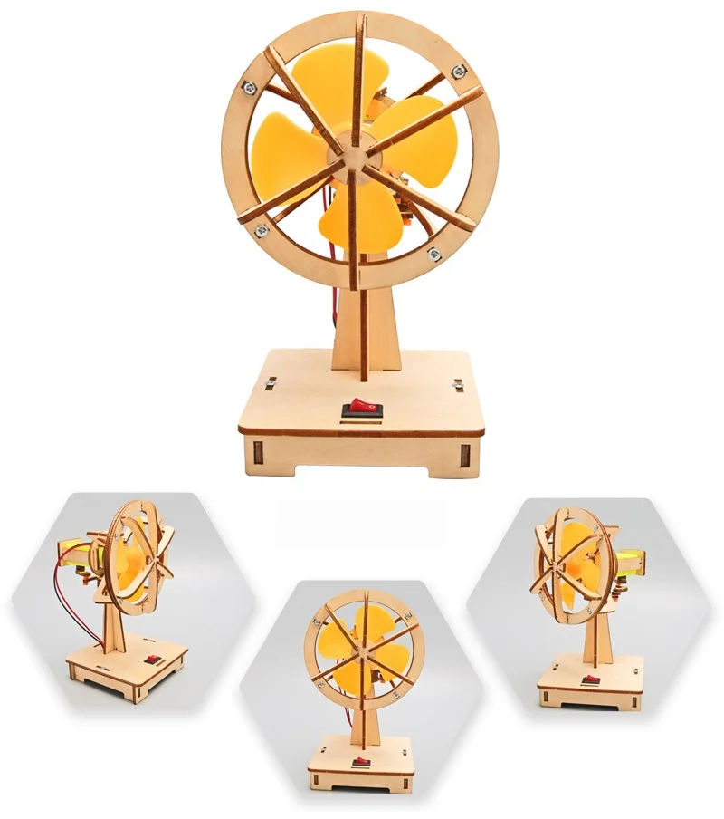 1-3Pcs DIY Electric Shaking Fan Science Experiment Model Kit for Kids - Educational STEM Handcraft Project for Students Toy Gift