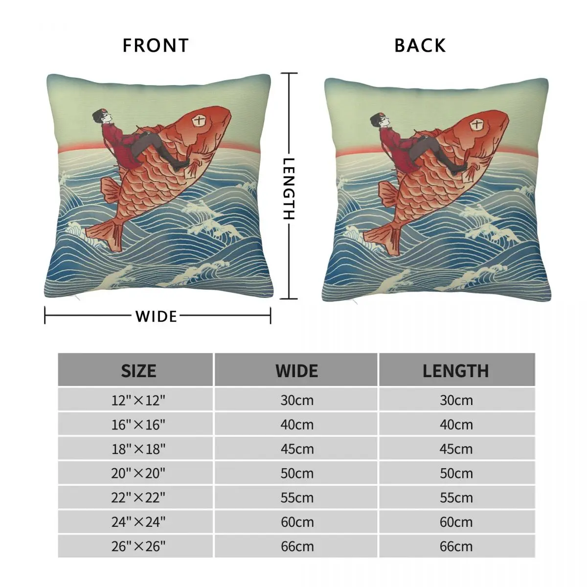 Patricia Tannis Rides The Fish Square Pillowcase Polyester Linen Velvet Printed Zip Decorative Home Cushion Cover Wholesale