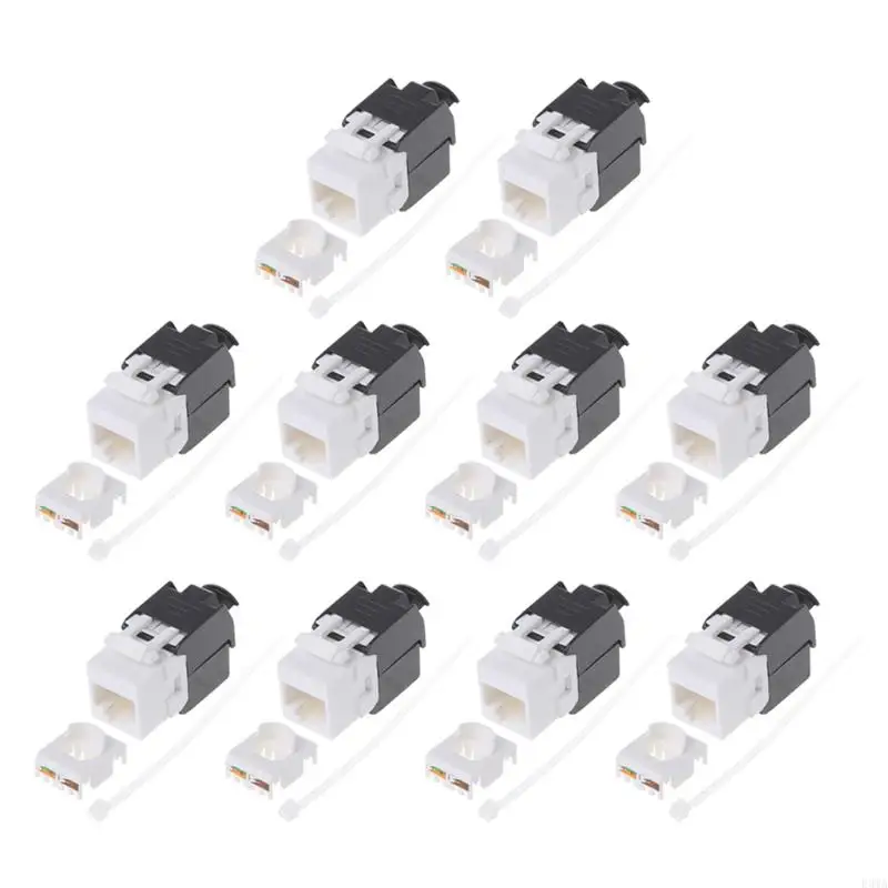 F3MA 10 Chiếc Dụng Cụ Không CAT6 UTP Mạng Module RJ45 Ổ Cắm Kết Nối Máy Tính Ổ Cắm Cáp Móc Nhiều Màu Sắc