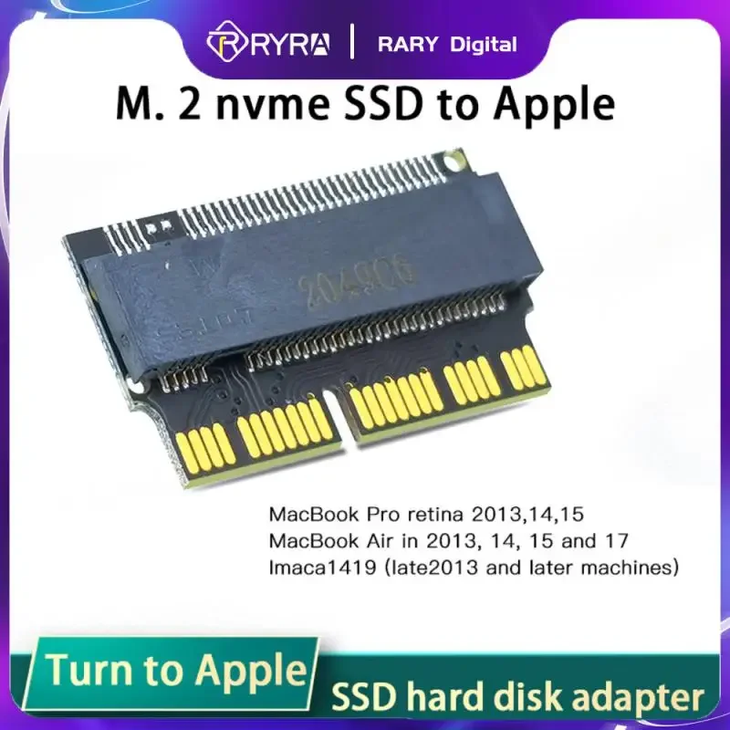 RYRA M.2 NVME SSD Convert Adapter Card For MacBook Air Pro Retina 2013-2017 NVME/AHCI SSD Upgraded For A1465 A1466 A1398 A1502