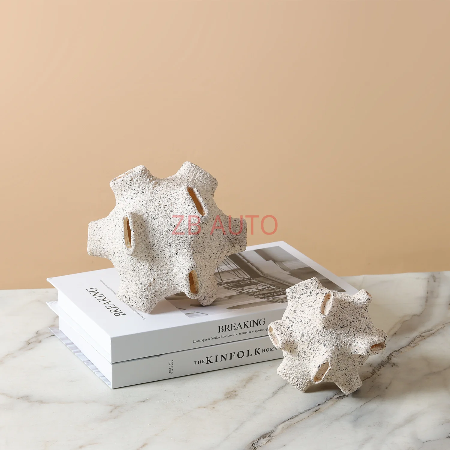 imitation sandstone flat mouth ball flat mouth ball ornaments home model room TV cabinet bedside table bookcase soft decorations