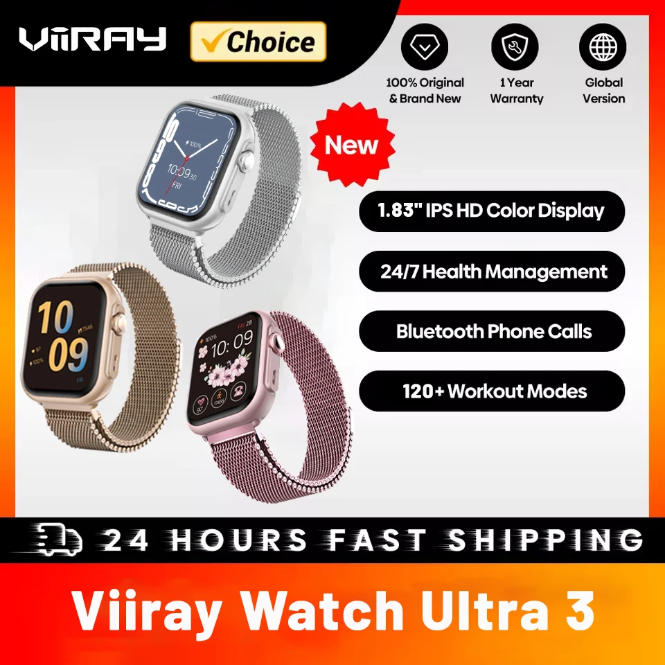

Viiray Smart Watch Bluetooth Call SpO2 Sleep Heart Rate Monitor Fitness Tracker for Women Men Compatible with IOS Android