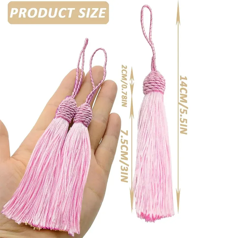 2/5/10/20Pcs 15cm Silky Floss Bookmark Tassels with Cord Loop Soft Chinese Knot Tassel for Jewelry Making DIY Craft Accessory