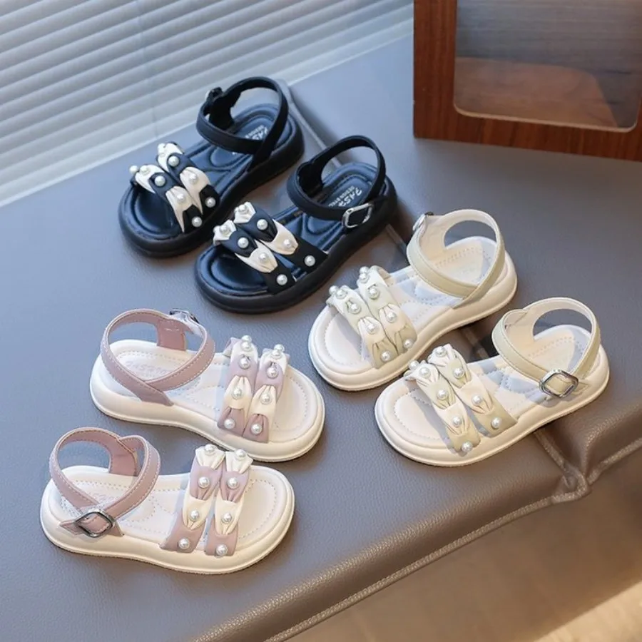 

Girls' Sandals - Summer 2026 New Design - Cute Princess Style Sandals for Little Girls - Large Size Children's Beach Shoes