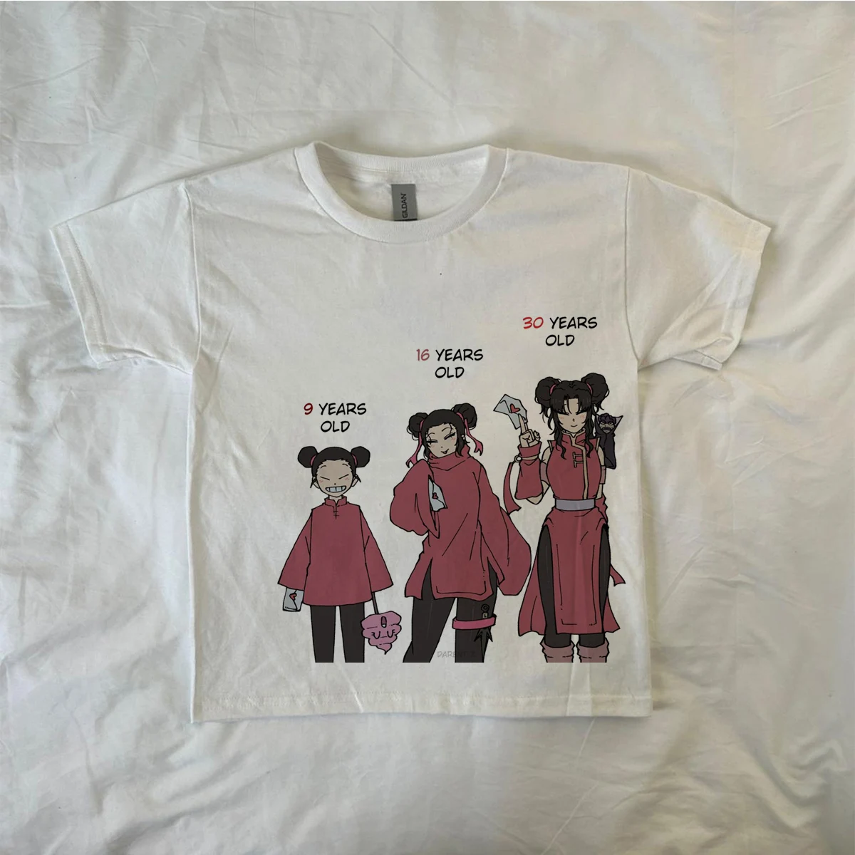 

Cute anime printed crop top retro women's street wear T-shirt Gothic Emo girl slim fit baby T-shirt Y2k clothes