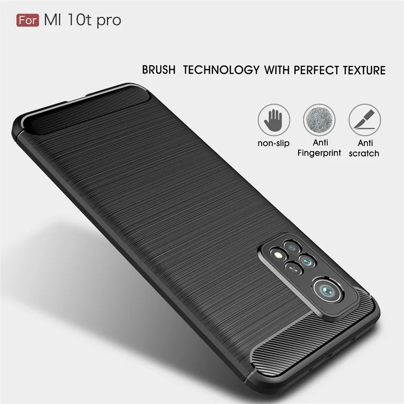 For Xiaomi Mi 10T 10 T Pro 5G Case Carbon Fiber Silicone Bumper Phone Cases For Mi 10T Pro Mi10T Pro Matte Soft Tpu Back Cover