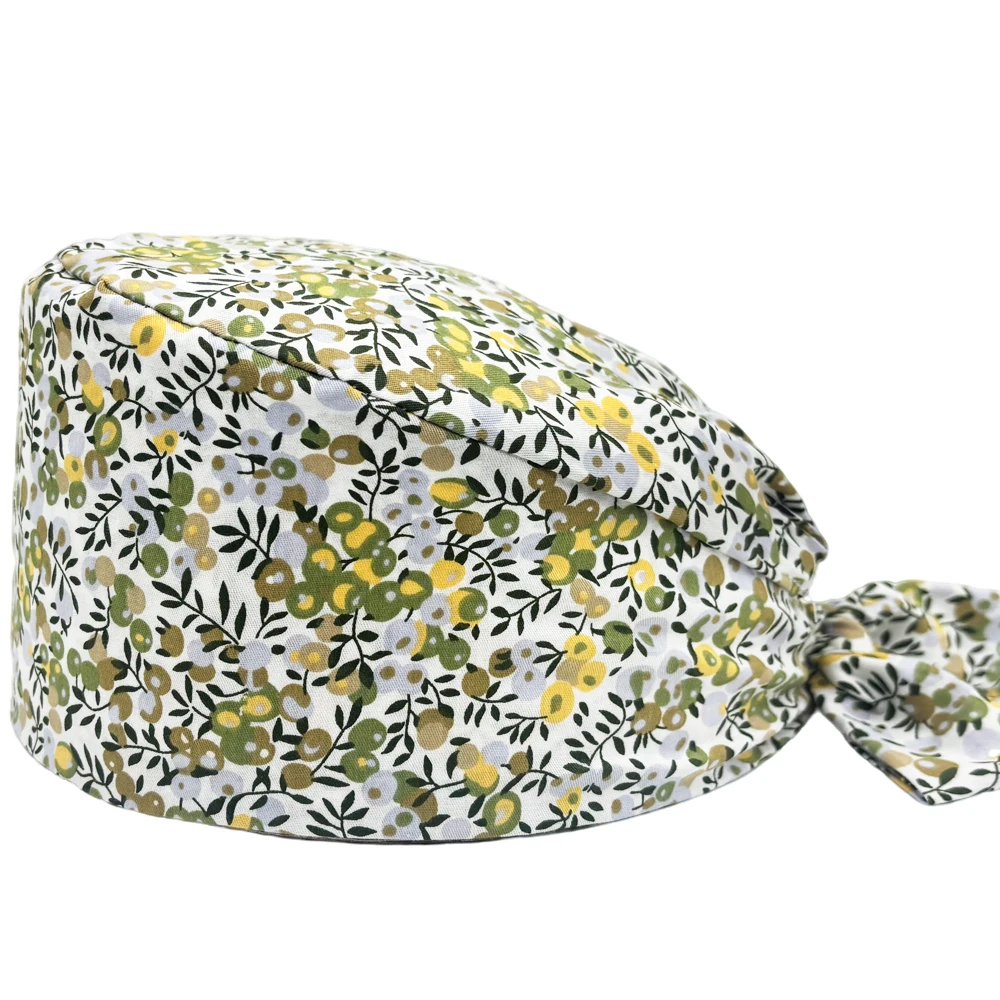 

Женская медицинская шапочка с фруктовым принтом, регулируемая, идеально подходит для медсестер, врачей, стоматологов, ветеринаров, хлопковая хирургическая шапка