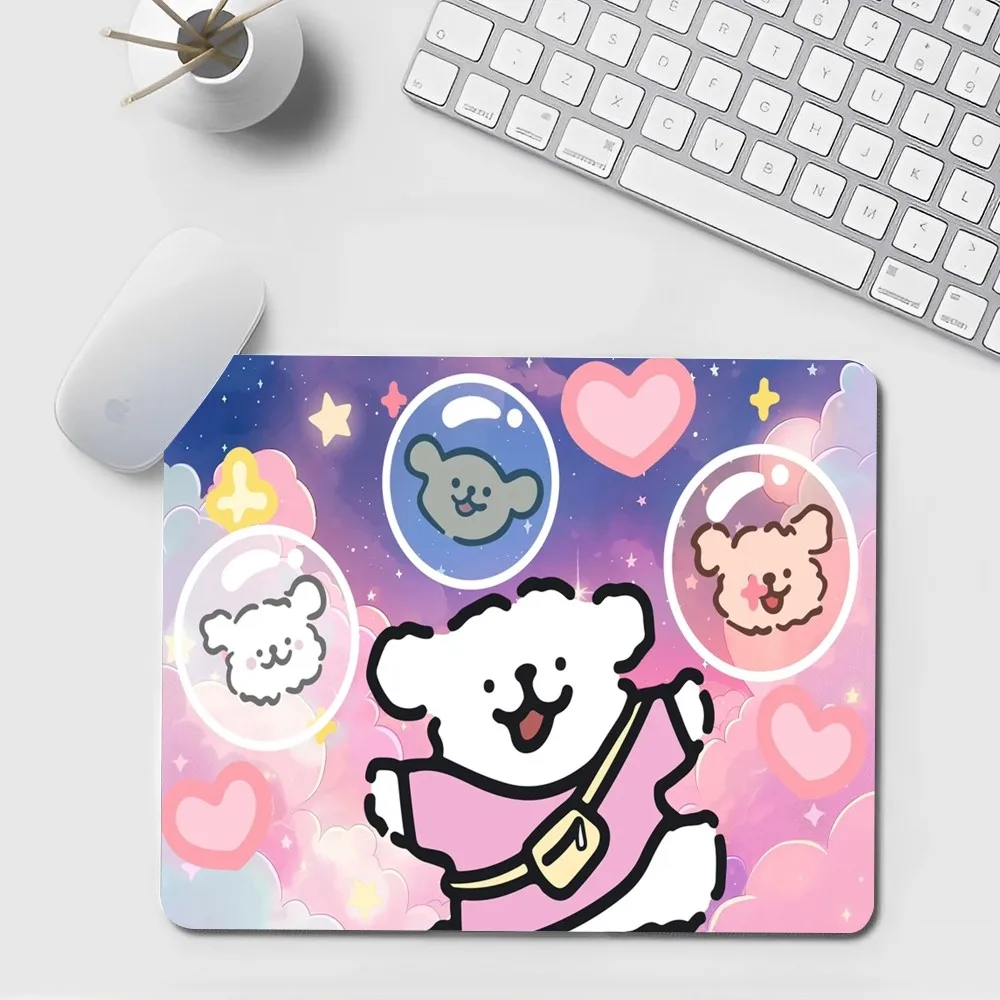 Korea line puppy Maltese Floor Mat Small Office Computer Desk Mat Table Keyboard Big Mouse Pad Laptop Cushion Non-slip Decor