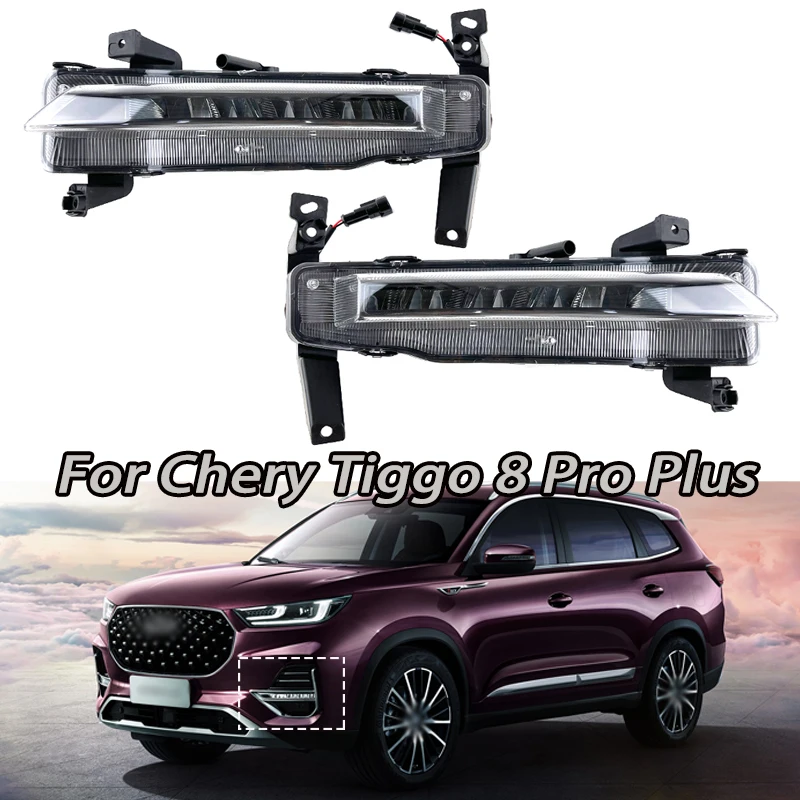 

For Car Accessories For Chery Tiggo 8 Pro Plus Auto Left Right Front Bumper LED Fog Light Lamps Assembly 605000507AA 605000508AA