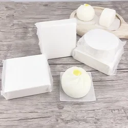 500pcs Round Square Steamed Bun Papers Non-stick Household Snack Bread Cake Steamer Oil Paper Pads