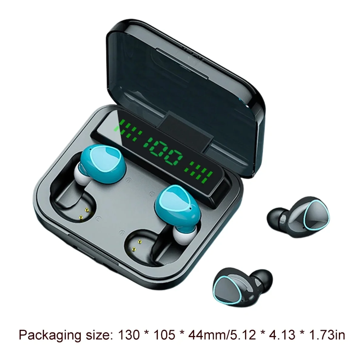 새로운 M22 커플 무선 헤드폰 터치 디지털 디스플레이 블루투스 헤드폰 듀얼 이어버드 노이즈 캔슬링 헤드폰