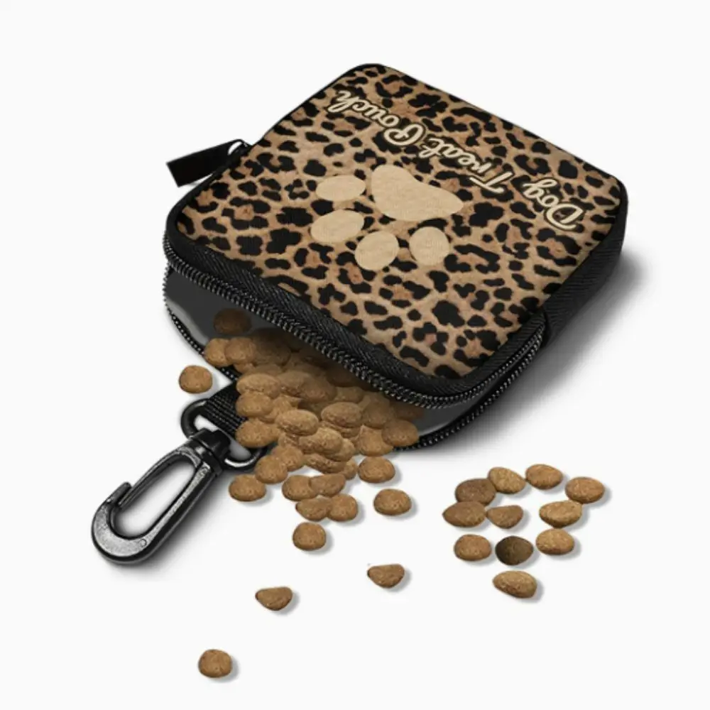 Multifunctional Mini Coin Purse Dog Treat Pouch Lightweight Dog Print Wallet Waterproof Portable Zipper Storage Bag Friends Gift