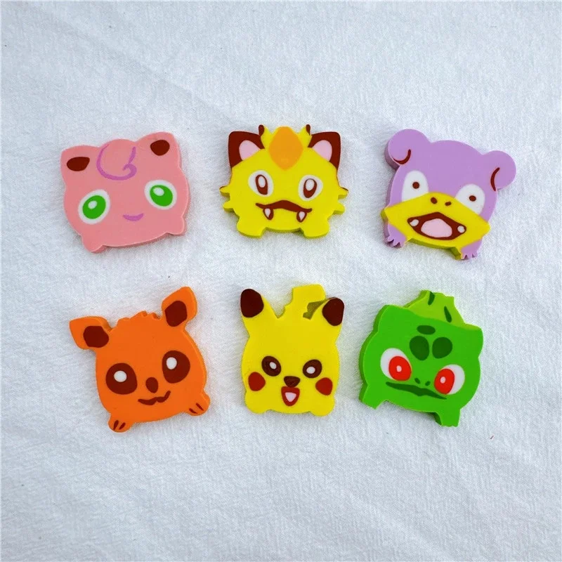 30pcs/lot Creative Pokemon Animal Eraser Cute Writing Drawing Pencil Erasers Stationery For Kids Gifts School Supplies