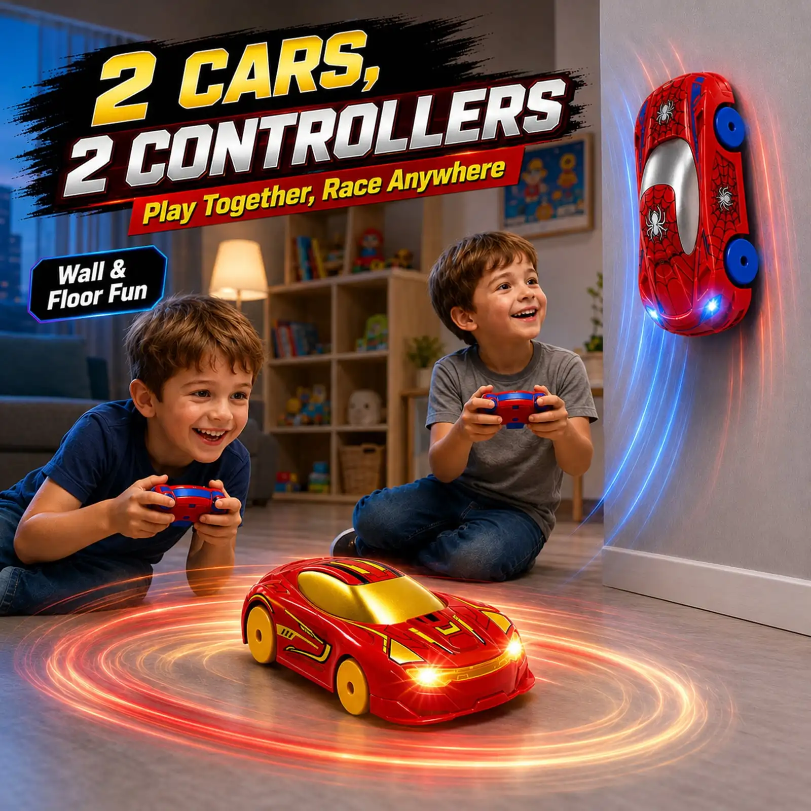 Remote Control Wall Climbing Car 360° Rotating Stunt RC Car with LED Lights USB Rechargeable Anti Gravity Racing Toy for Kids