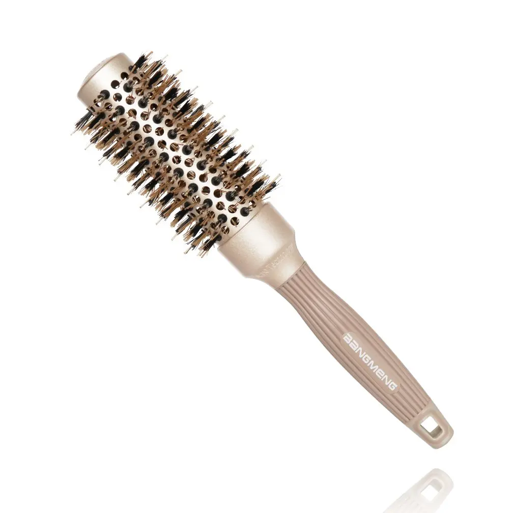 

Anti-Static Round Hair Brush with Boar Bristles & Ceramic Ionic Tech for Shine, Protection & Styling