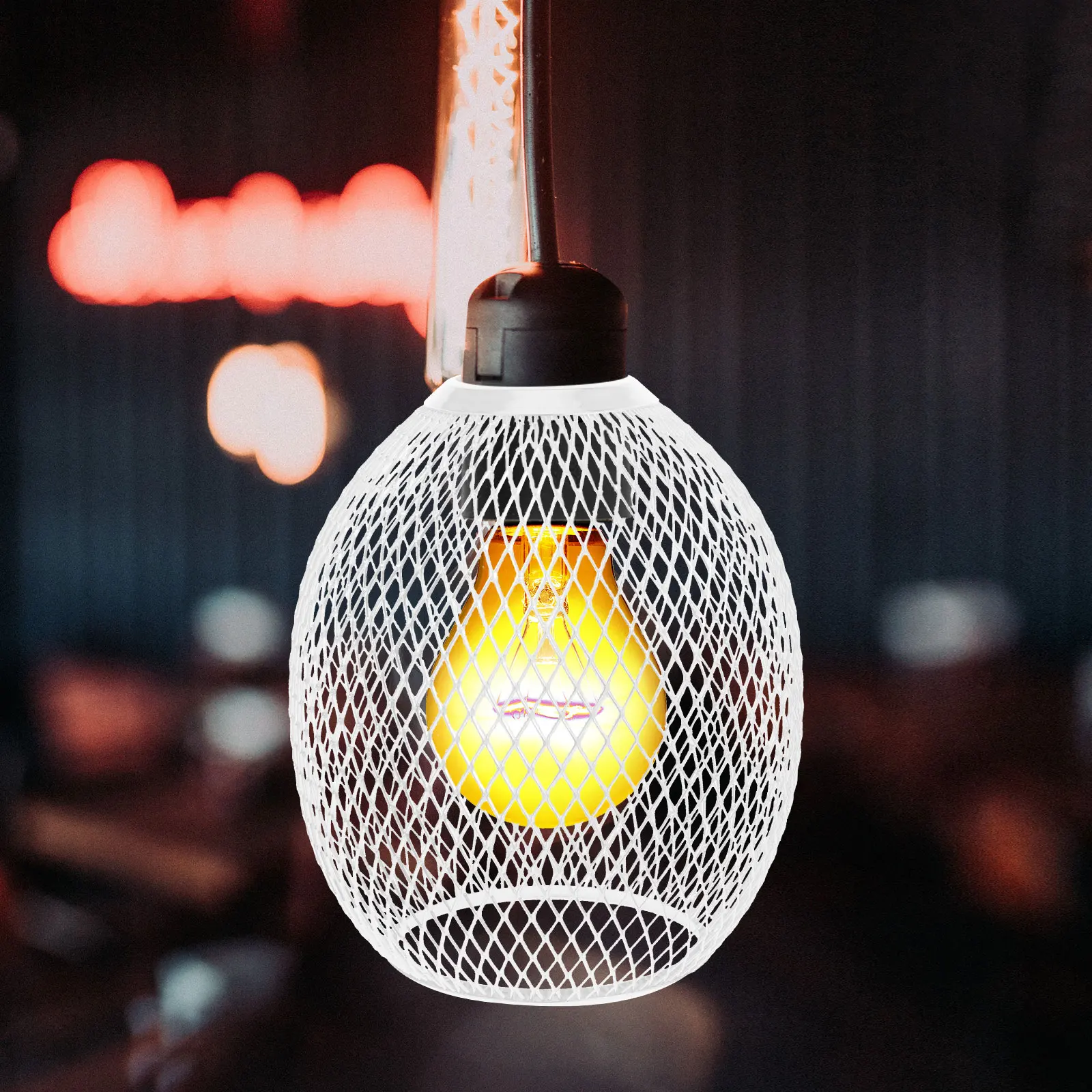 

Stylish Iron Wire Drum Lampshade Hollow Out Metal Ceiling Light Shade For Home Decor Warm Lighting Living Room Bedroom Modern