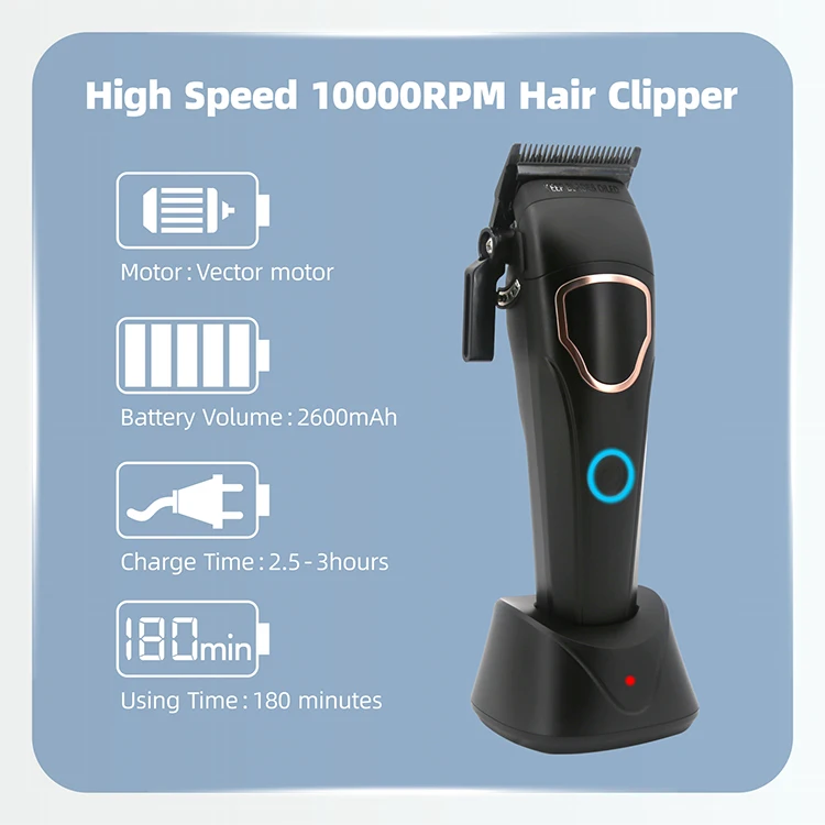 Tagliacapelli da barbiere elettrico senza fili per rasoio a lamina per tagliacapelli da uomo in vendita calda