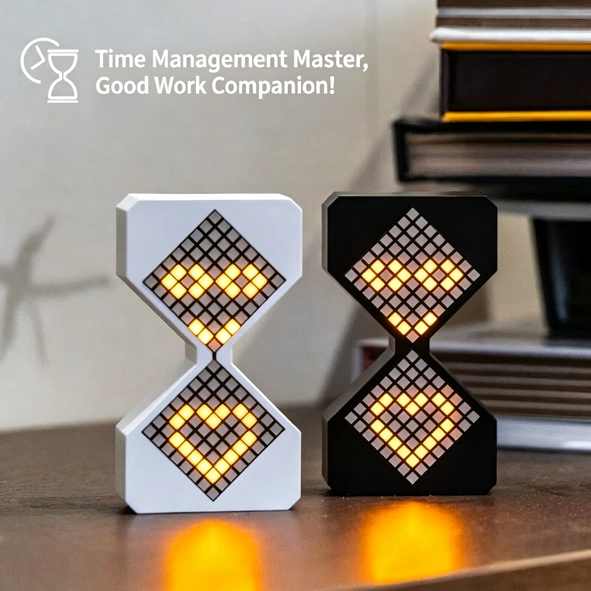 Creative Digital Pixel Hourglass Gravity Sensing Countdown Lamp, Ins Minimalist Desktop Decor Night Light, Multiple Light Colors