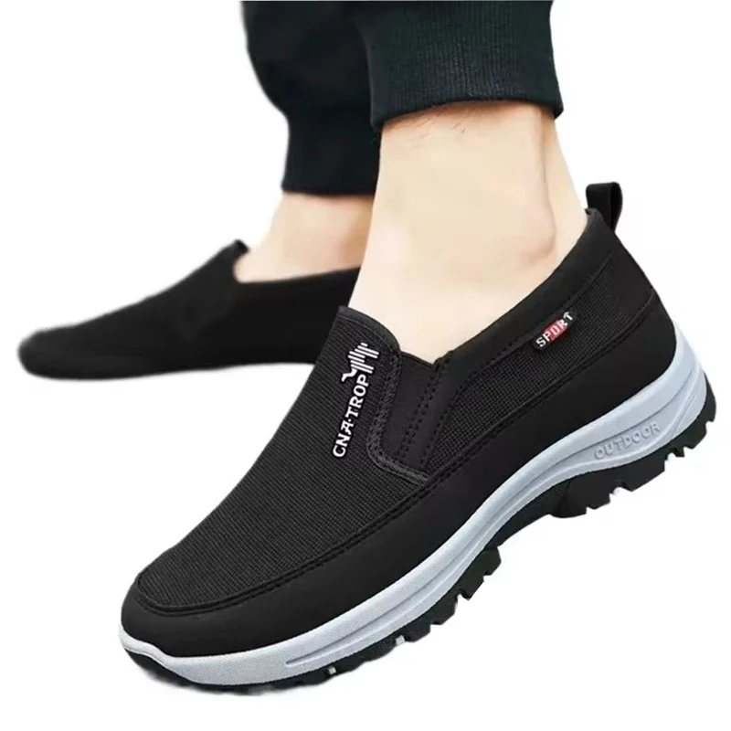 Trampki Męskie buty Casual Loafers Antypoślizgowe buty wulkanizowane Miękka podeszwa Jednolity kolor Wygodne buty do sportów wodnych Czarny