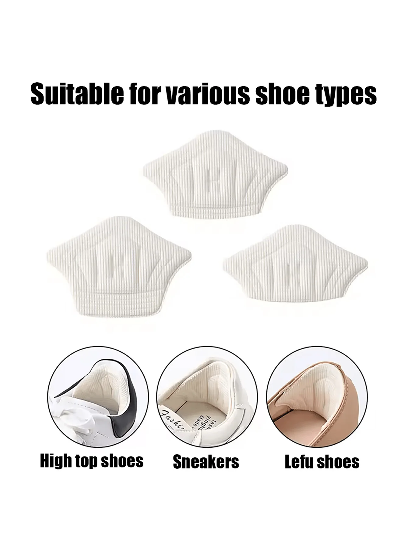 [Anti-Slip and Wear-Resistant] 3/1 Pair of Adjustable Heel Pads, Invisible High Heel Pads to Prevent Heel Slipping, Universal Anti-Wear Heel Pads for Sports Shoes and Boots