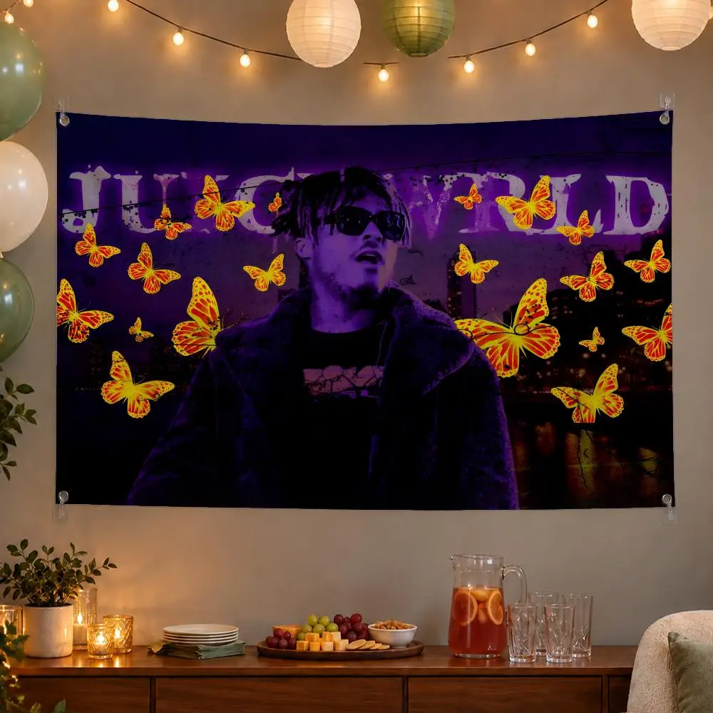 Trending Rapper Juice WRLD Flags Wall Hanging Banner Indoor Outdoor Party Home Wall Decor Backdrop