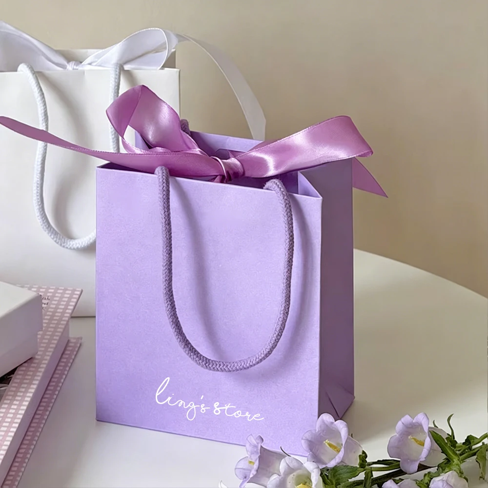 50 Stück Individualisierte Logo-Schmuck-Papiertüten 13,5x15,5x7,5cm Einkaufstaschen für Parfüm, Kosmetik, Duschgel, Seife, Verpackungsbeutel, Schalbeutel – Detail 12
