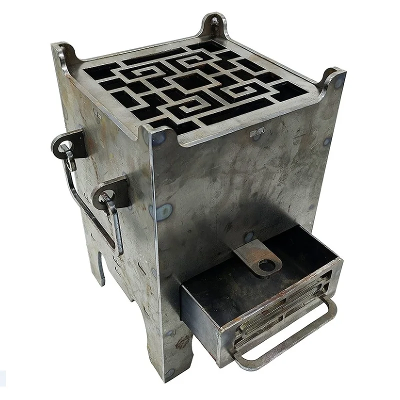 Mini charcoal barbecue grill table BBQ Drawer ash basin fire boiler boiled coffee heated cheese portable Chinese-style family pi