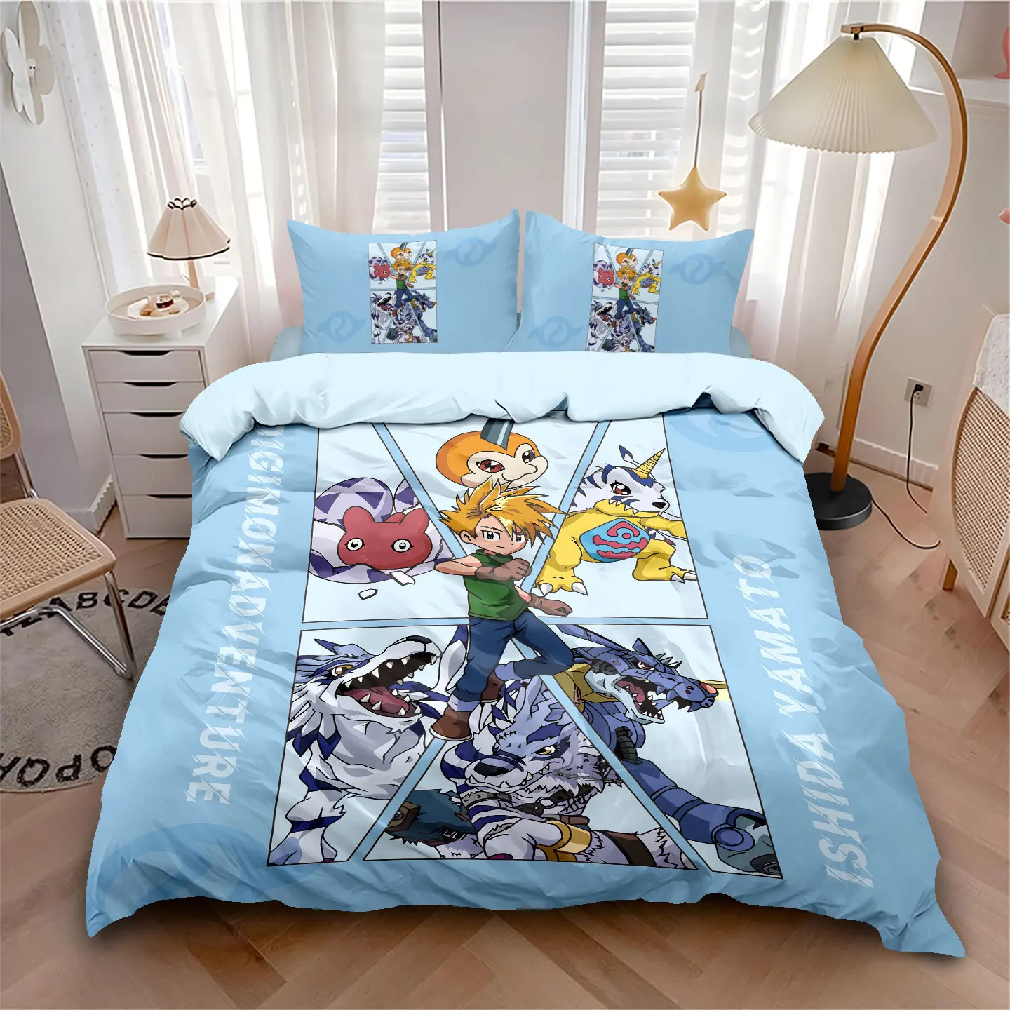 Комплекты постельного белья 3D Digimon, изысканный набор с мультяшным принтом, пододеяльник, комплект постельного белья, роскошный подарок на день рождения