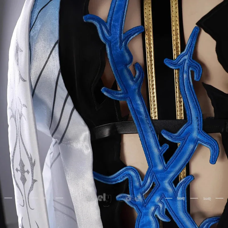 CyWuthering Waves Fleurdelys Kostum Cosplay Wig Gaun Sarung Tangan Telinga Elf Alat Peraga Set Lengkap untuk Wanita Pria Cartethyia Rinascita Hallowe