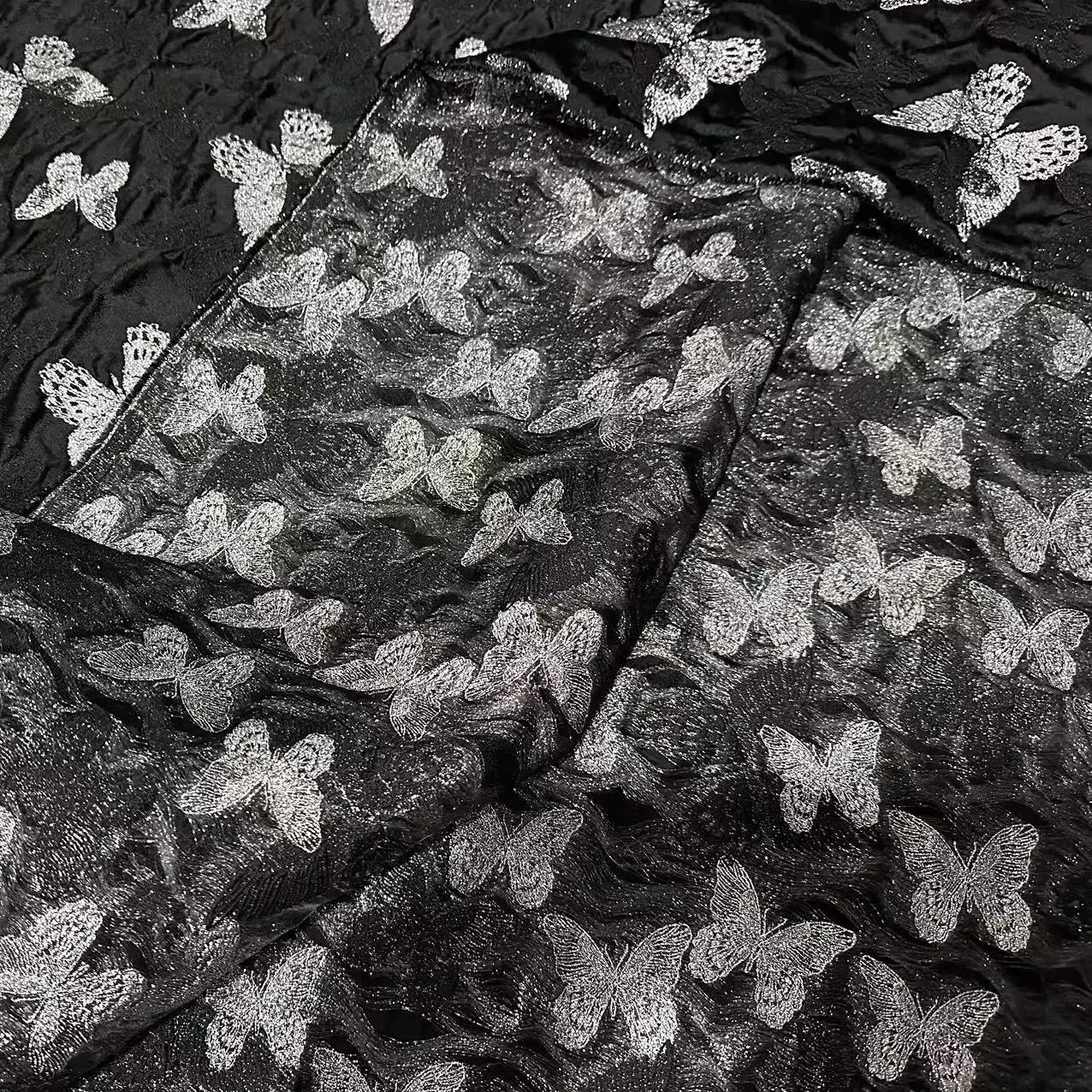 

Gorgeous Butterfly Jacquard Fluffy Fabrics, Delicate and Elegant Dress Fabrics Wedding Dresses Handmade DIY Fluffy Skirt Fabrics