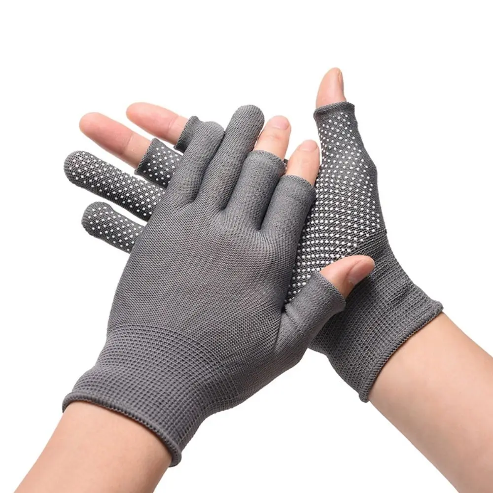 Gants de pêche coordonnants commandés pour hommes et femmes, mitaines de conduite, écran solaire, sports, vélo, ouvert, trois doigts, printemps, été