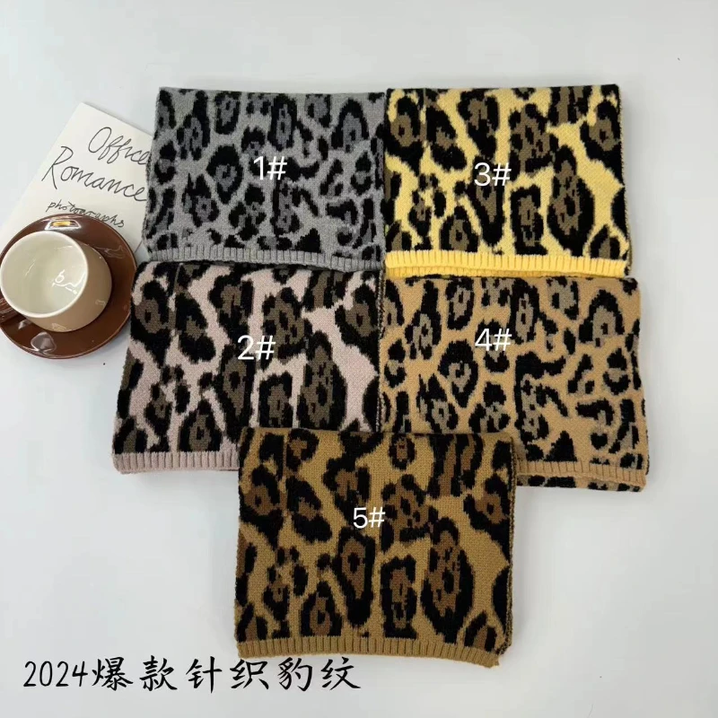 New Fashion Luxury Designer Winter Leopard Print Scarf Women Keep Warm Thickened  Imitation Cashmere Lady High Quality Wrap